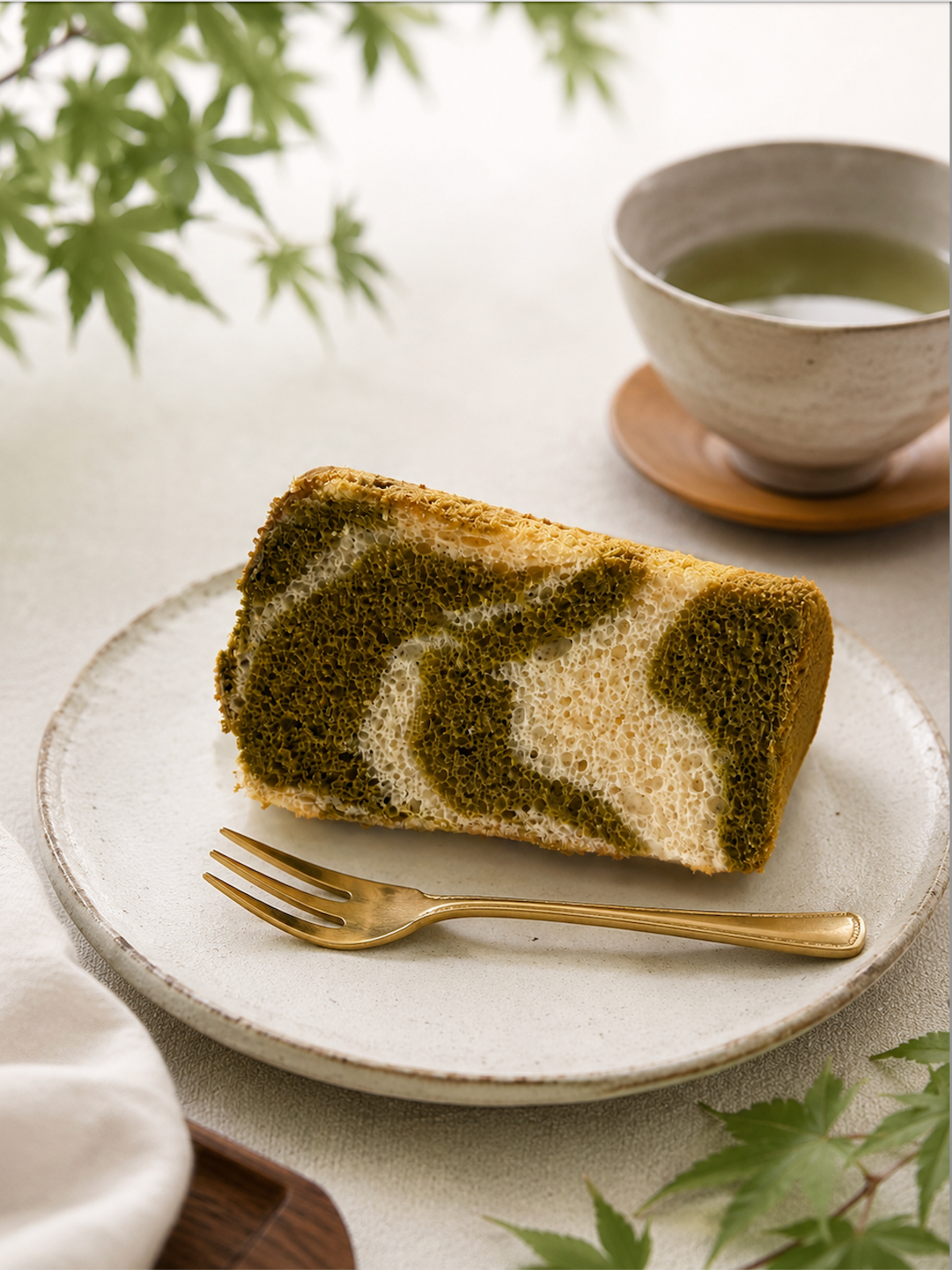 Matcha & Cheese Rice Flour Chiffon Cake