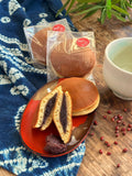 Handmade Japanese dorayaki filled with sweet red bean paste