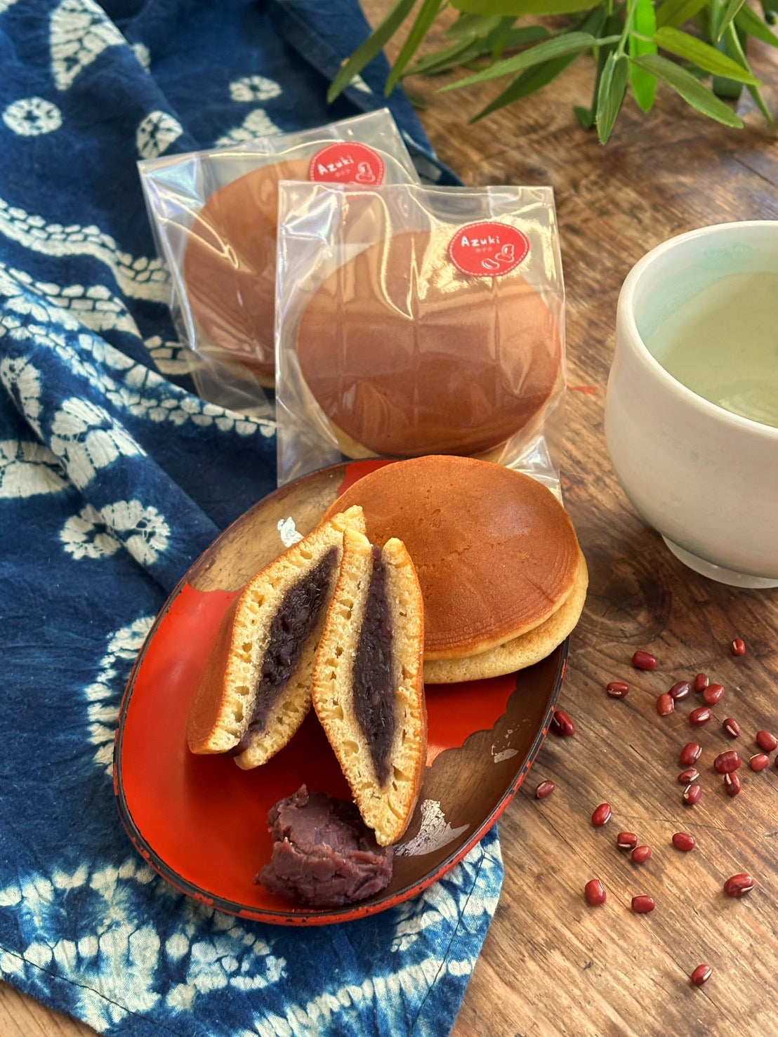 Handmade Japanese dorayaki filled with sweet red bean paste