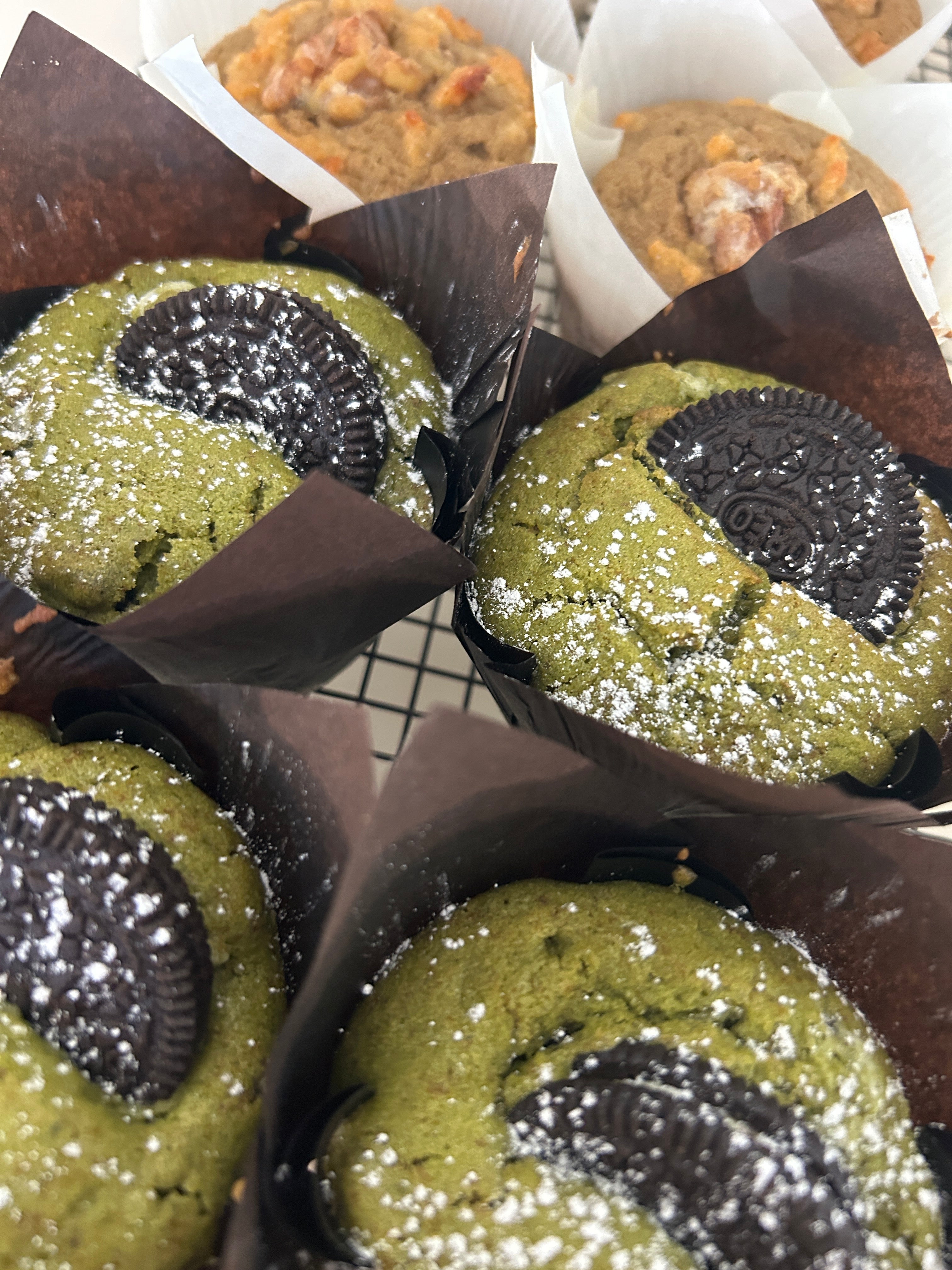 Japanese matcha and oreo muffin