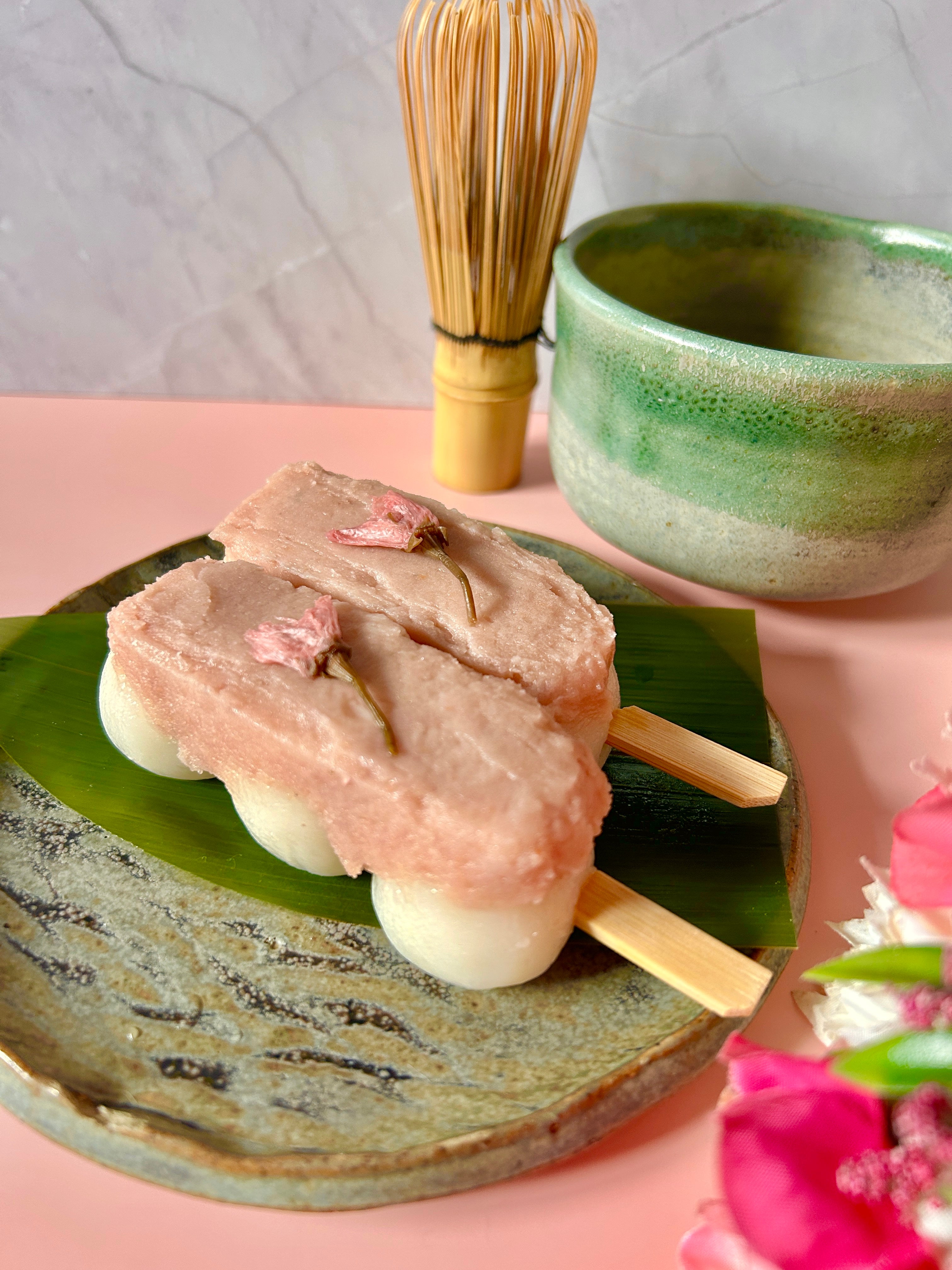 Japanese sakura dango